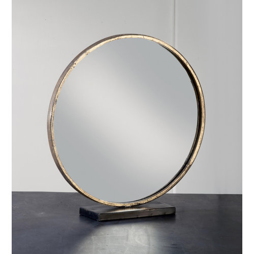 Charlton Home® Hein Metal Round Floor Mirror & Reviews Wayfair